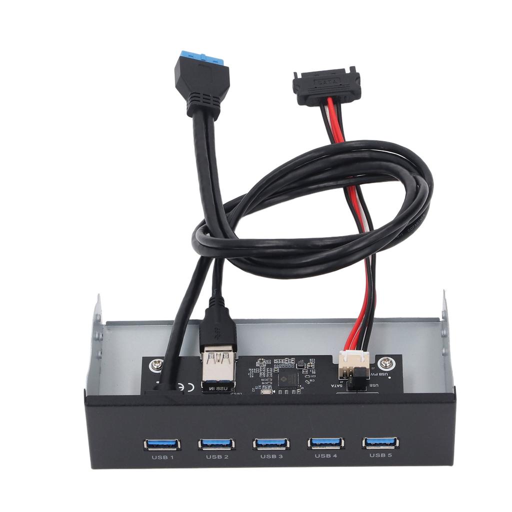 Front Panel USB Hub 5xUSB3.2 GEN1 19 Pin 5.25 Inch Optical Drive Front Panel for WIN7 8 10 2003 for OS X for LINUX