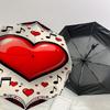 1pc Heart Music Automatic Open/Close Umbrella Compact Folding Umbrella with 8-Rib Shaft for Women/Men, Elegant Birthday1312S