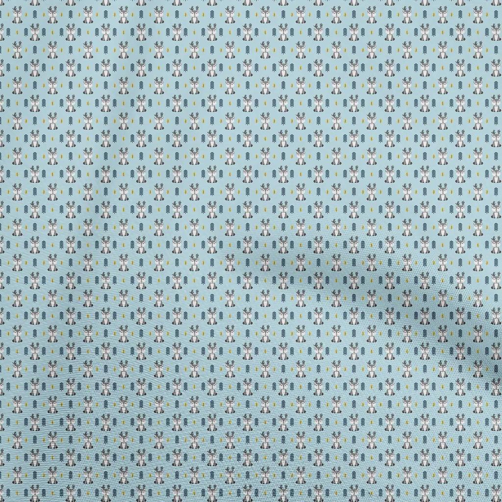 oneOone Cotton Flex Light Blue Fabric Animal  Quilting Supplies Print Sewing Fabric By The Yard 40 Inch