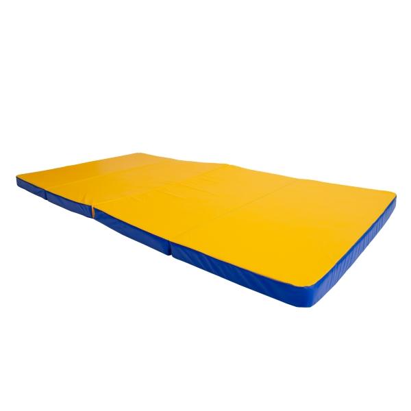 gymnastic mat Gamma 200x100x8 czteroczęściowy - blue/yellow