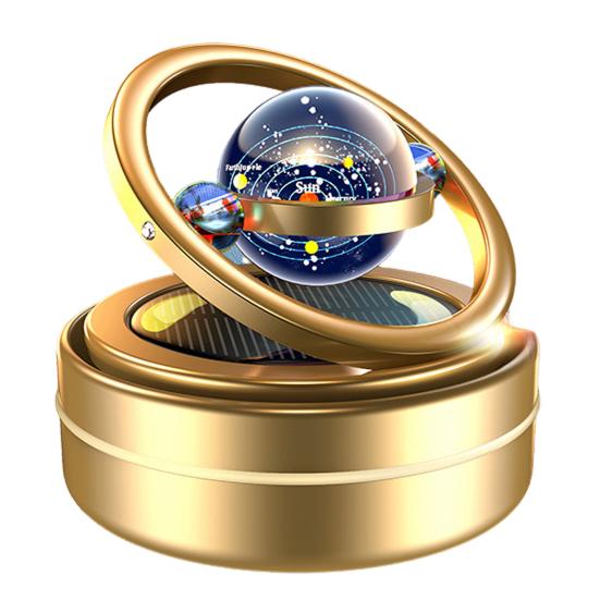 Portable Kinetic Molecular Heater Double Ring Auto Rotating Solar Heater Mini Kinetic Heater Car Oil Diffuser Living Room Bathroom Car Air Freshener