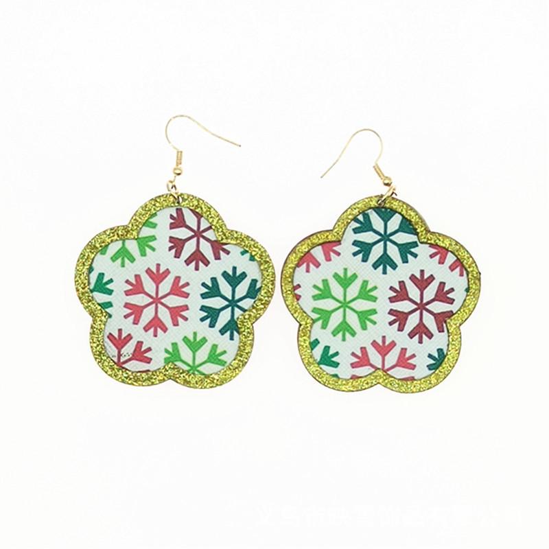 Креативные геометрические кожаные серьги с клеем на Рождество и Новый год