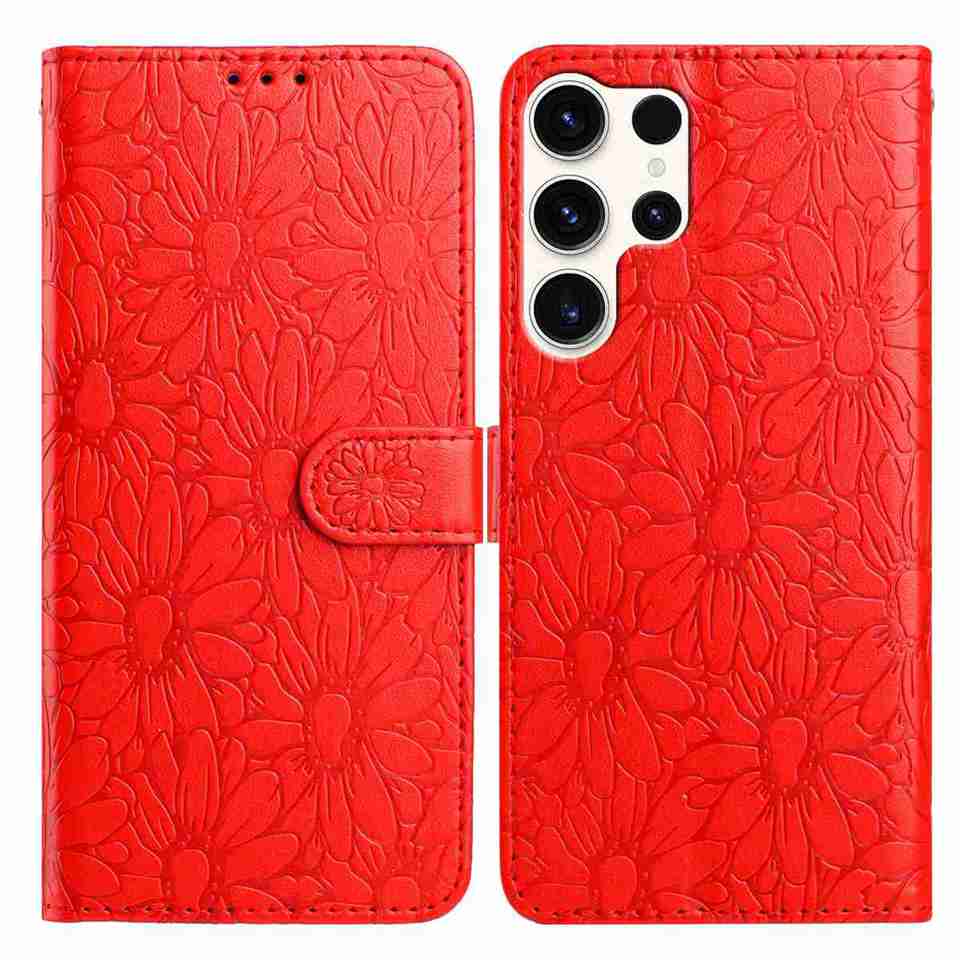 10-цветной тисненый чехол-книжка с ромашками для Samsung Galaxy A12 A15 A26 S20-S25...