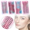 10 Pairs Fluffy Manga Lashes Short Anime Eyelashes Fashion False Eyelashes  for Women