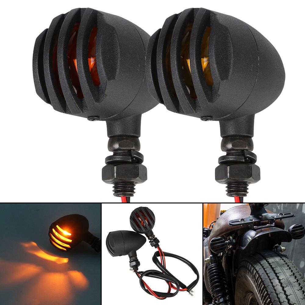 Ретро забор для Honda, Suzuki, Cafe Racer, 2 шт., галогенный указатель поворота, мигалка, индикатор, мигалка