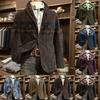 Men's Printed Corduroy Warm Pocket Suit Jacket Cardigan Men's Casual Suit