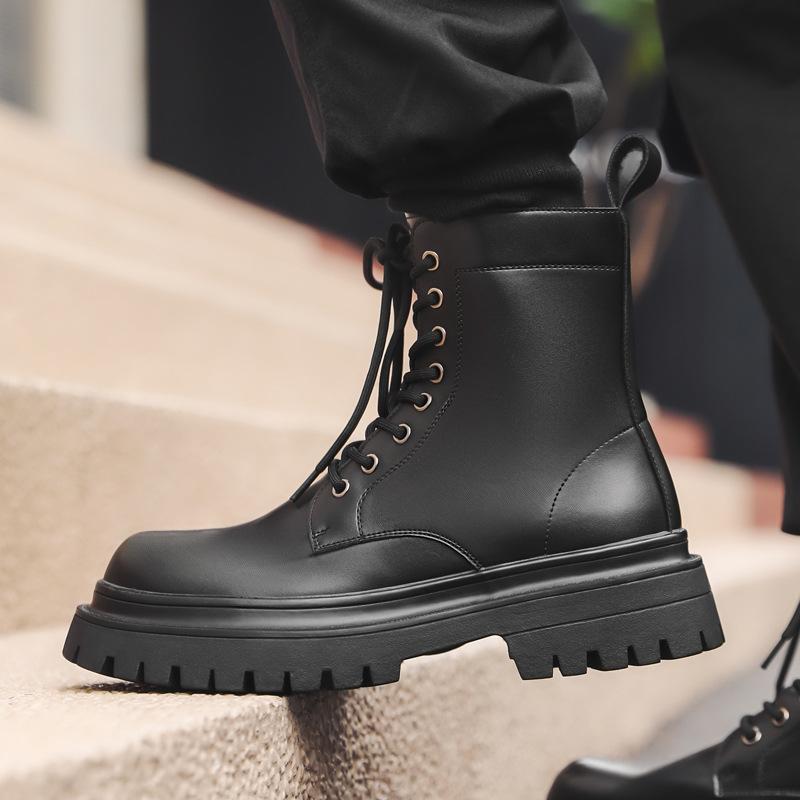 Ботинки Martin мужские 2024 новые короткие ботинки с толстой подошвой, мужские кожаные ботинки с большим носком в британском стиле 2848-J