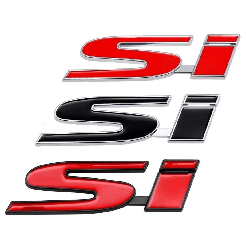 3D Metal Honda SI Letters Car Front Grille Emblem Rear Trunk Badge Sticker for Civic Accord Inspire - Vehicle Accessory GI7