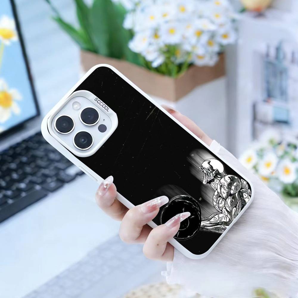 Чехол для телефона с изображением аниме Баки Х-Ханма для iPhone 16, 15, 14, 13, 12, 17, Pro, MAX, белый, матовый, противоударный
