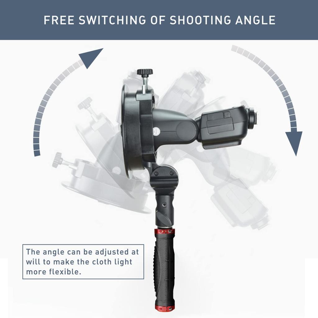 Godox S2 Speedlite Bracket Bowens Mount with Screw Holder Handle for Godox TT685II TT600 Adjustable Speedlite Precise Tilt Control S-Type 1/4