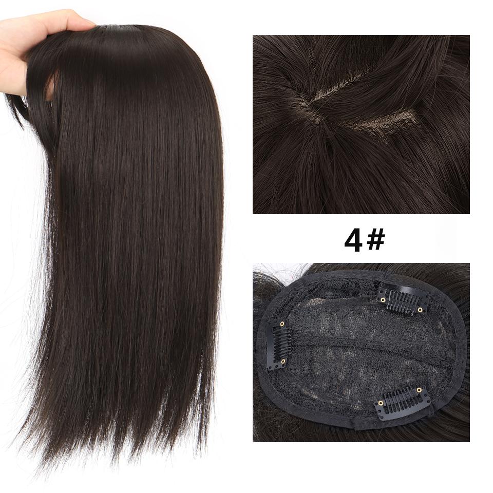 LUPU Короткие прямые натуральные синтетические накладные волосы коричневого и черного цвета для женщин с челкой, удлинители на клипсе, высокотемпературное волокно