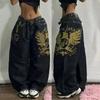 Street Wear American Retro Cleanfit Fashion Print Baggy Jeans Y2K Popular Casual Joker Gothic High Waist Wide-Leg Pants