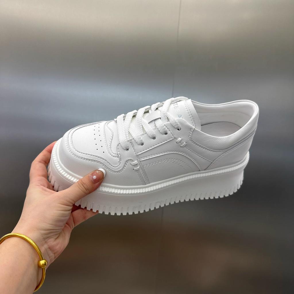 Muffin Sole White Shoes Women's Autumn New Breathable and Heightening Board Shoes