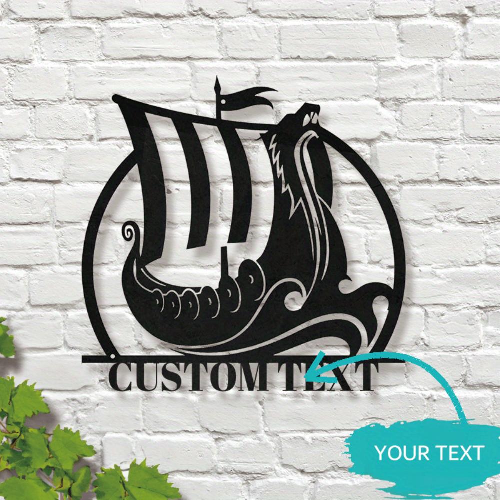 Уникальное металлическое настенное искусство на заказ Viking Ship Norse Captain Современное прочное украшение для дома