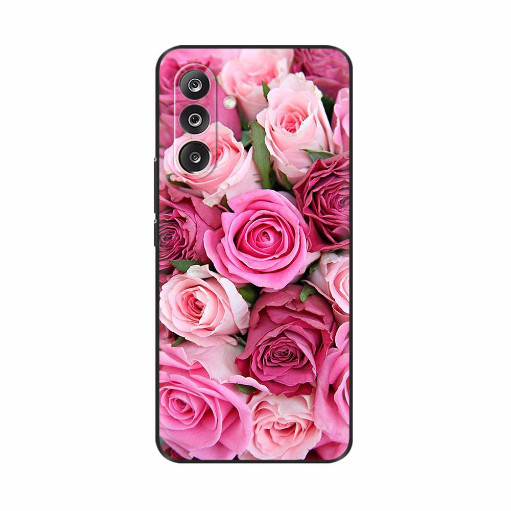 Чехол для Samsung M36 5G M366B Милые Цветы Кот Расписной Ударопрочный Силиконовый Задний Чехол Для Телефонов Samsung Galaxy M36 M35 M34