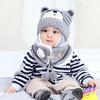 Winter Boys Girl Toddler Baby Baby Beanie Cap Bear Earmuff Neck Scarf Kids Hat Scarf Set