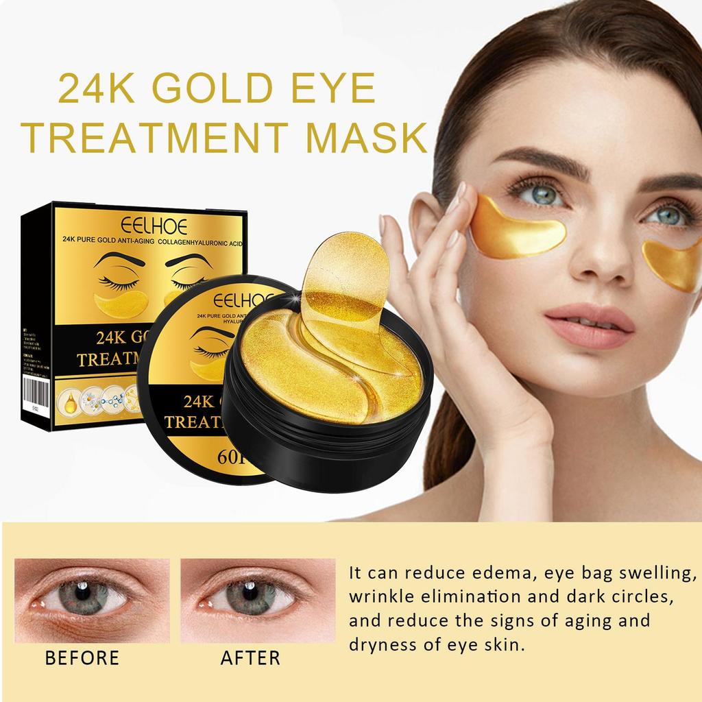 EELHOE Eye Masks (60pcs) Hydrogel eye masks, anti-aging, reduce fine lines, dark circles and eye bags, firm the eye area, moisturizing eye mask