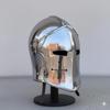 Medieval Silver Barbuta Helmet, Handmade Medieval Armor Helmet With Leather Liner, Wearable Cosplay, Collectible Warrior Gift For Halloween