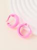 Vibrant C-Shaped Candy Color Hoop Earrings: Trendy, Cute, and Fashionable for Women