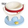 Easy Clean Pet Bowl 2-in-1 Wall Mounted Cat Bowl, Elevated Food Anti-Tipping Foldable Raised Feeding Feeder Shelf, Floating for Indoor Cats,