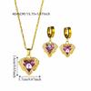 Sparkling Colorful Crystal Jewelry Set Elegant Zircon Pendant Ocean Heart Necklace Earrings  Party