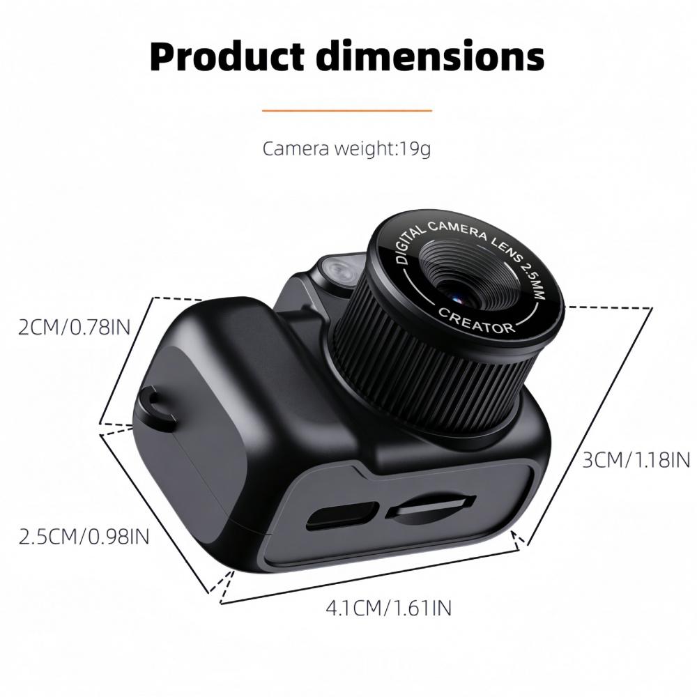 Mini Thumb Digital Camera, Portable Sports Small Cam for Kids Students, Photo & Video Recording