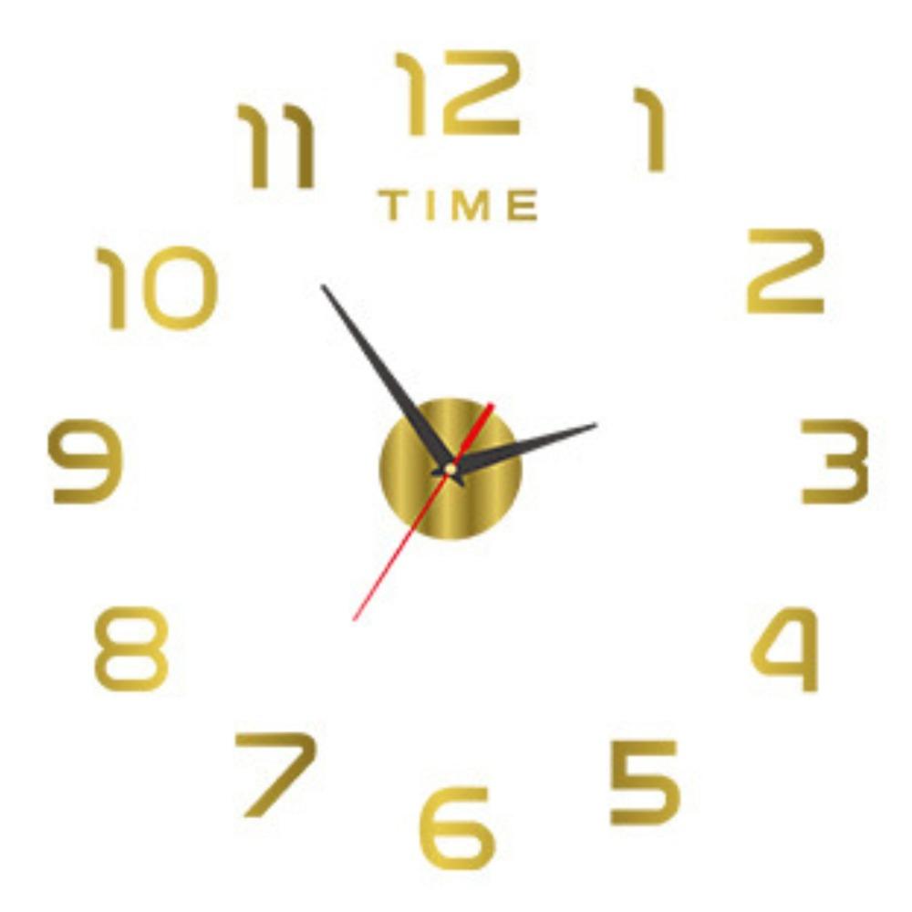 Modern Design Home Wall Clock Frameless Acrylic Night light Arrows Decal Mirror Stickers Wall Decoration Silent Clock