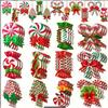 12/24 шт. Новое Деревянное Украшение на Рождественскую елку Леденец Красный Леденец Украшение Подвесное DIY Рождественский Подвес Рождество