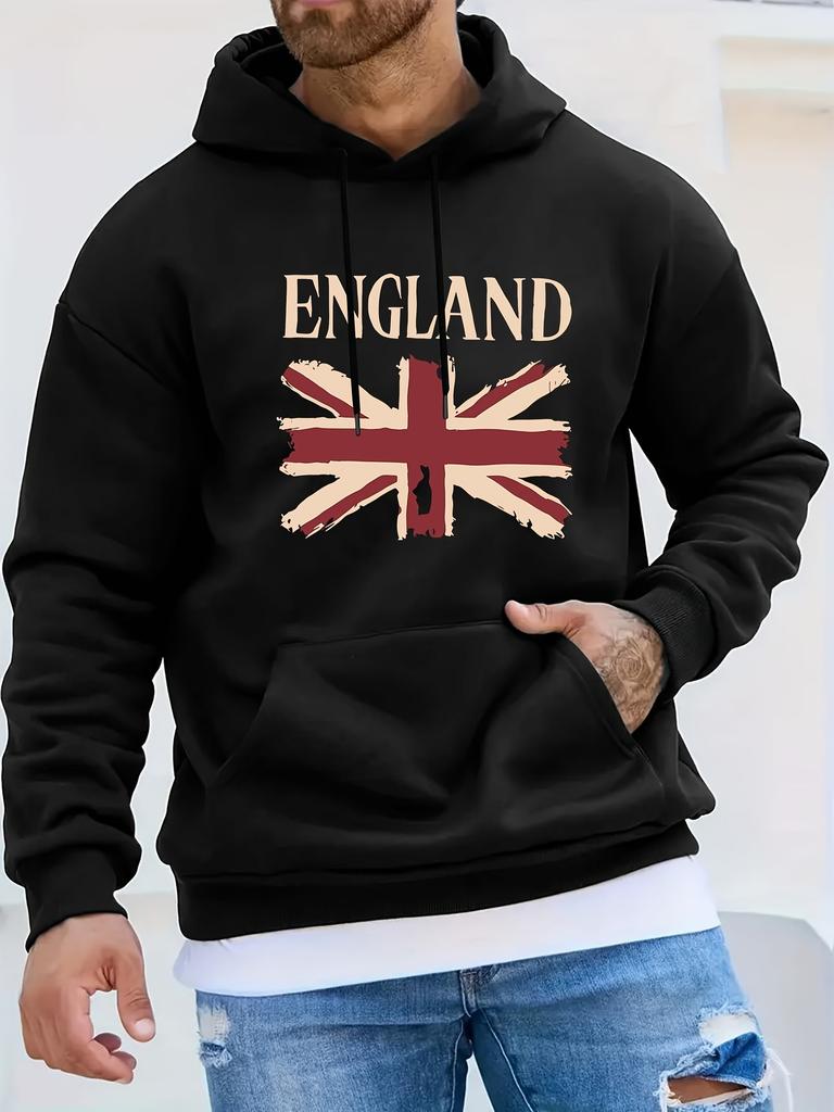 unisex Streetwear Brand Printed Casual Sporty Outdoor Hooded Long-Sleeve Sweatshirt, Autumn/Winter Top