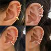 Gold Silver Color Leaves Clip Earrings for Women Creative Simple C Butterfly Ear Cuff Non-Piercing Ear Clips Set Trendy Jewelry