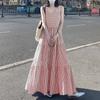 ZANZEA Женское летнее повседневное длинное платье без рукавов с квадратным воротником