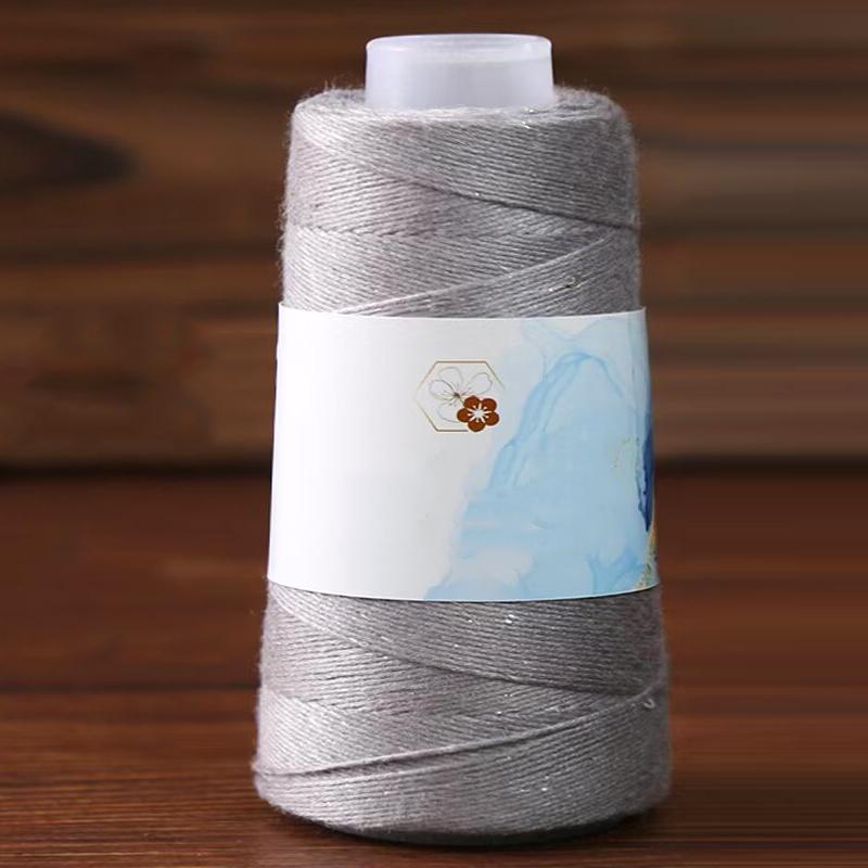 1 шт. Пряжа ручной вязки для подарка, сделай сам, блестящая шелковая нить с пайетками, пряжа из чистого хлопка и натурального шелка ручной работы, вязальная пряжа с серебряной нитью