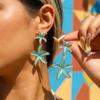 Double Starfish Stud Earrings Ocean Theme Summer Beach Vacation Ear Jewelry Minimalist Accessories for Women Girls