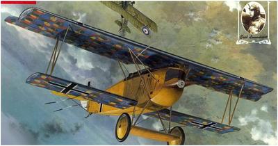 Roden 1/48 Немецкий истребитель Fokker D.7 ВВС Германии Первая мировая война Поздняя версия Пластиковая модель Сборная модель RE48417