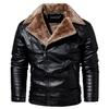 Winter Plus Velvet PU Leather Jacket Men's Large Size Fur One-piece Men's Leather Jacket Jacket