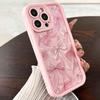 Pink Bow Pattern Silicone Phone Case For iPhone 16 17 Pro Max 15 14 13 12 11 Pro Max 16E X XS XR 7 8 Plus Butterfly Charm Cover