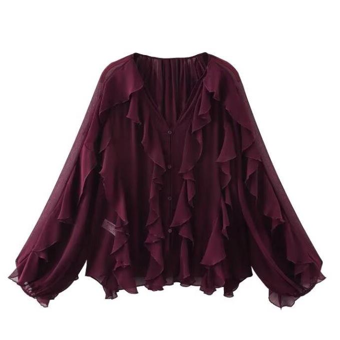 TAOP&ZA Женская летняя блузка с многослойными оборками