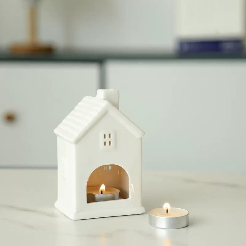 Ceramic House Candle Holder, Nordic Creative Candlestick for Home, Dinner & Wedding Table Decor