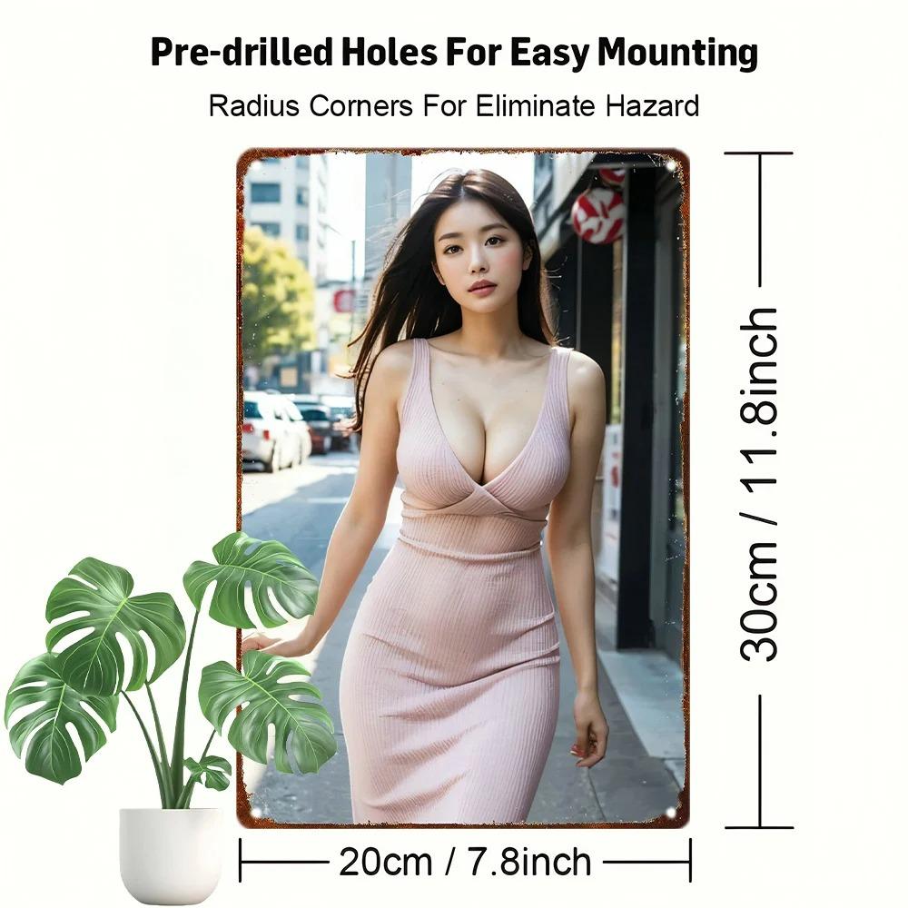 Ретро Аниме Настенное Искусство Металлическая Табличка 8x12 Дюймов Винтажный Декор для Дома Кафе Подарок