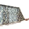 Floral Print Kitchen Curtain Black Background Short Tiered Window Valance With Tassel Trim European Country Style