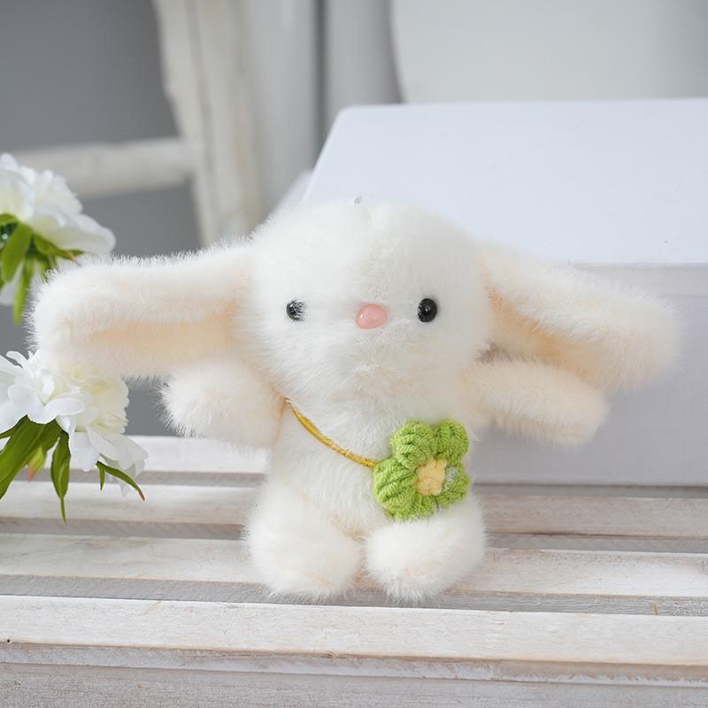 Rabbit Flower Plush Keychain Cartoon Pendant Backpack Decorations Gift Kids