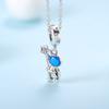925 Sterling Silver Clavicle Chain Girls Simple Space Astronaut Star Picker Necklace