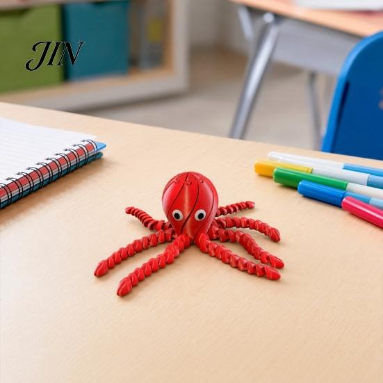 Octopus Decompression Toy 3D Printed Toy, Articulated Figurine with Movable Joints, Stress Relief Sea Animal Fidget for Kids Adults Joints Model