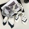 Silk Scarf Long Strip High-end New Striped Simple Decorative Scarf Hair Tie Streamer Double Splicing Magnetic Silk Scarf