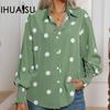 Women's Polka Dot Print Lantern Sleeve Shirt Women's Long Sleeve Blouse Tops