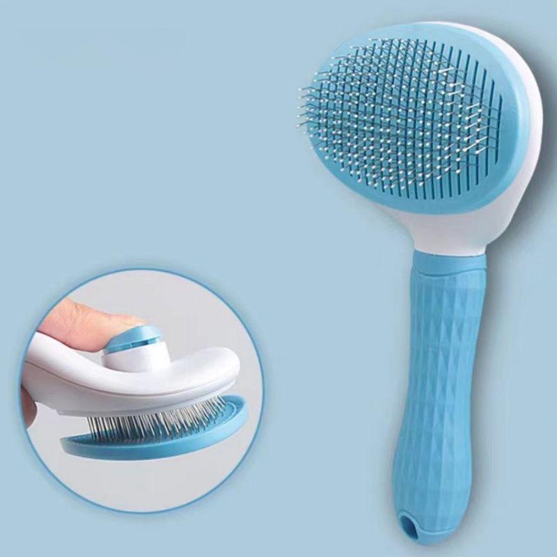 Pet Dog Brush Cat Comb Self Cleaning Care Cat Brush Stainless Steel Comb Cat Grooming Tools Pets Dematting Comb Dogs Accessories