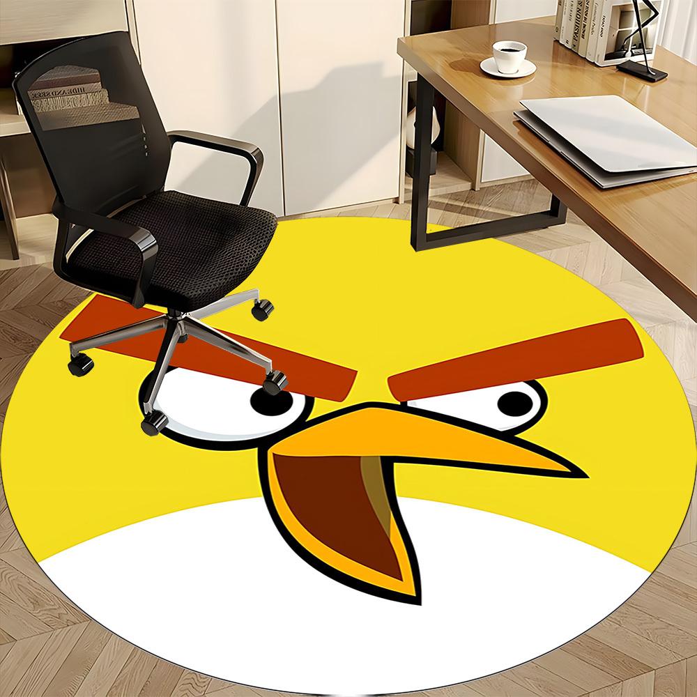1PC Angry Birds Office Round Area Rug, Indoor Mat Suitable For Office, Under Office Chairs Bedroom Living Room Home Decor DT1212058
