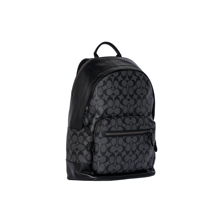 COACH West Backpack In Signature Canvas Black 2736-QBAF4