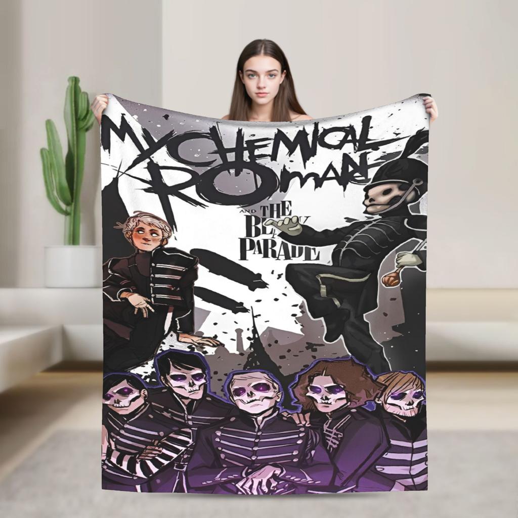 Пледы с изображением группы My Chemical Romance Рок-альбомы Шерстяные Забавные Теплые Пледы для Спальни Гостиной Весна Осень