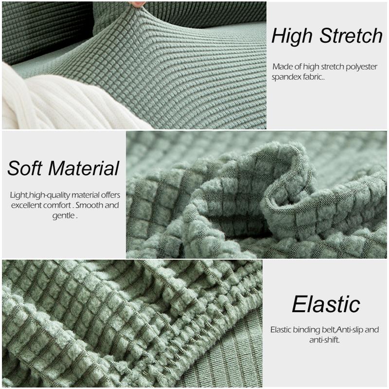 Толстый чехол для дивана, эластичный жаккардовый однотонный чехол для дивана на 1/2/3/4 места для гостиной, L-образный угловой чехол для дивана